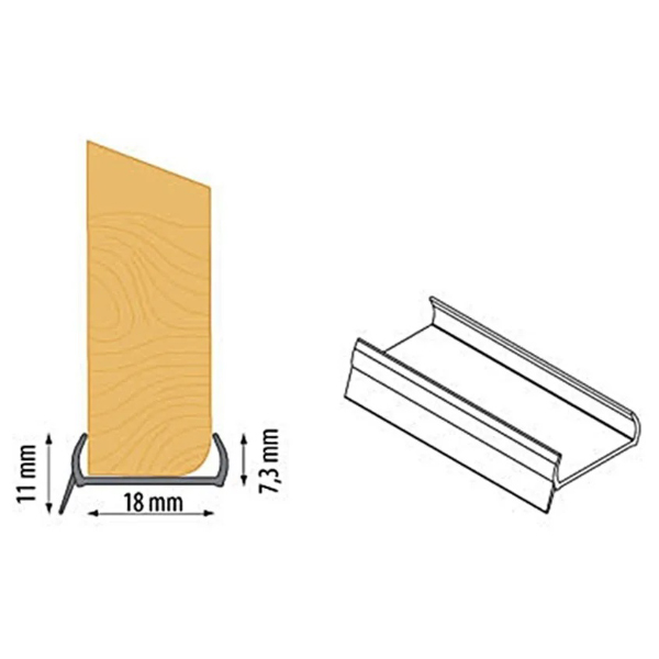 0.5m Long PVC Plinth Sealing Strip MDF Kickboard Transparent Panel 