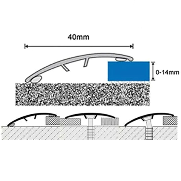 0.9m Dural Multifloor Door Bar Threshold Strip Cover For All Floors