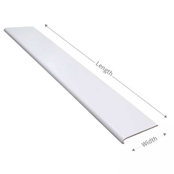 1.25m uPVC Window Bullnose Cill Capping Board Cover Internal Plastic PVC Sill