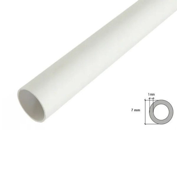 1 Meter Long PVC Round Smooth Tube / Pipe