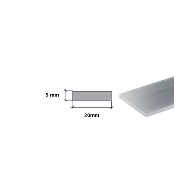 1m Long Stainless Steel Silver Flat Bars - Grade 304