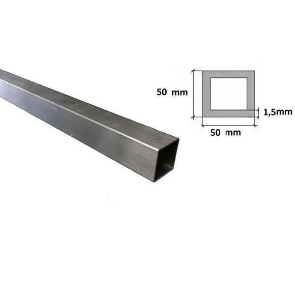 1 Meter Long Stainless Steel Square Box Section - Grade 304