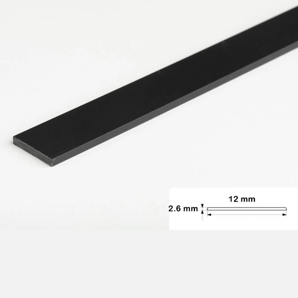 1 Metre Durable PVC Flat Bar in Multiple Sizes