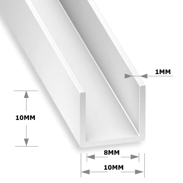 1 Metre Long Plastic Square Tubes, PVC Box Section, Square PVC Pipe