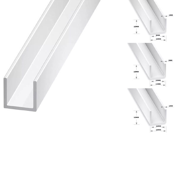 1 Metre Long Plastic Square Tubes, PVC Box Section, Square PVC Pipe