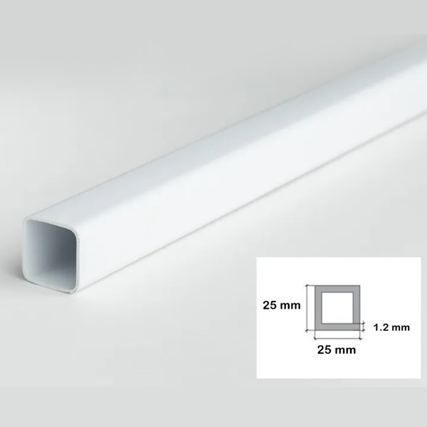 1 Metre Plastic Square PVC Box Section Tubes/Pipe