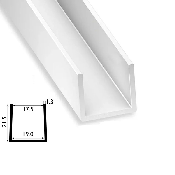 1 Metre U Channel Profile PVC Square Strip