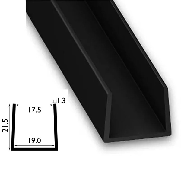 1 Metre U Channel Profile PVC Square Strip