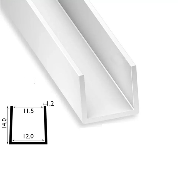 1 Metre U Channel Profile PVC Square Strip