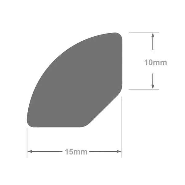 10 x 15mm Quadrant Trim Internal Corner For Bathroom Cladding Finishing Bead