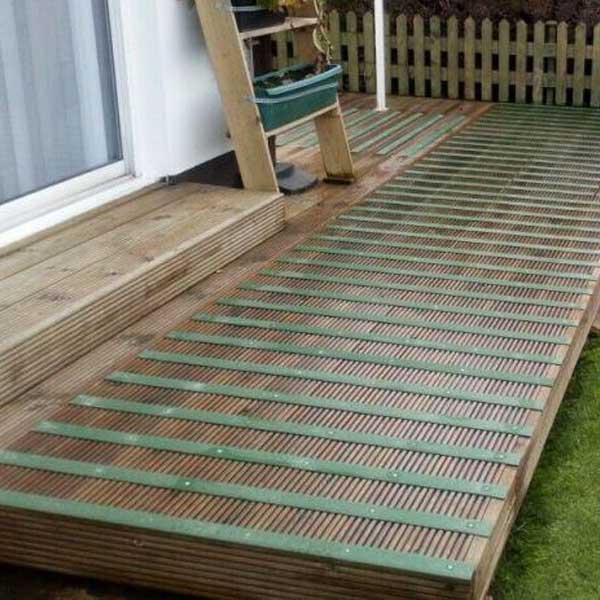 1000mm GRP Anti Slip Decking Strips Free Drilling and Screws 50 Pieces