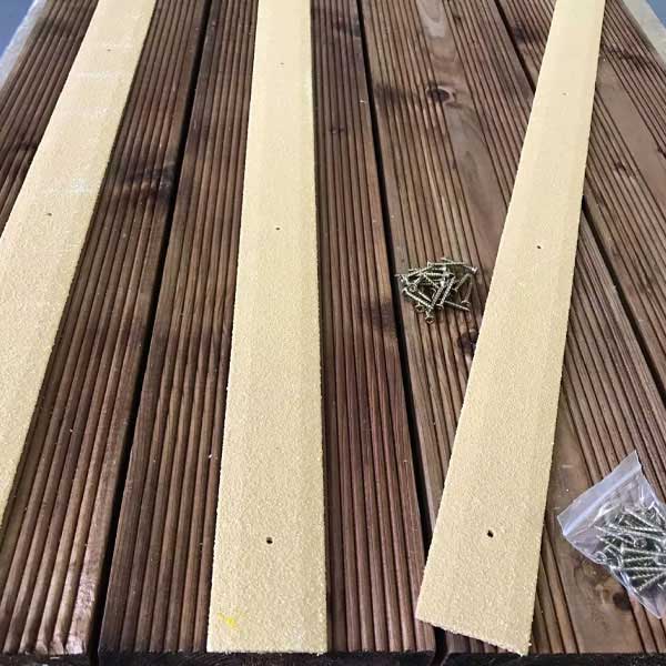 1000mm GRP Anti Slip Decking Strips Free Drilling and Screws 50 Pieces