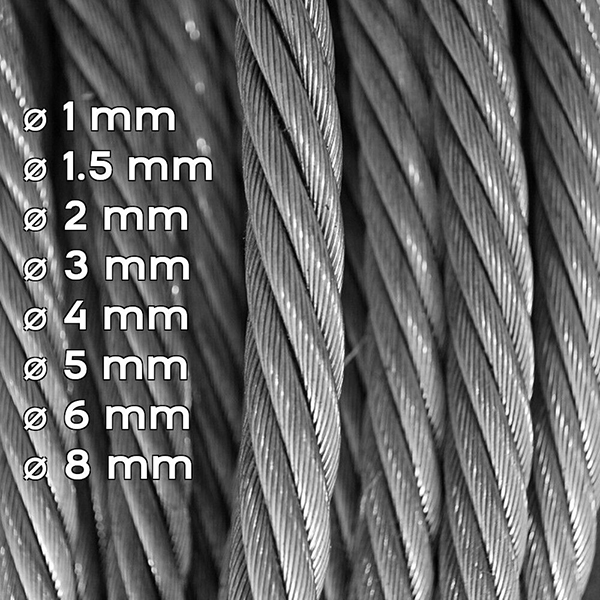 20m Long Galvanized steel cable is commonly referred to as wire rope