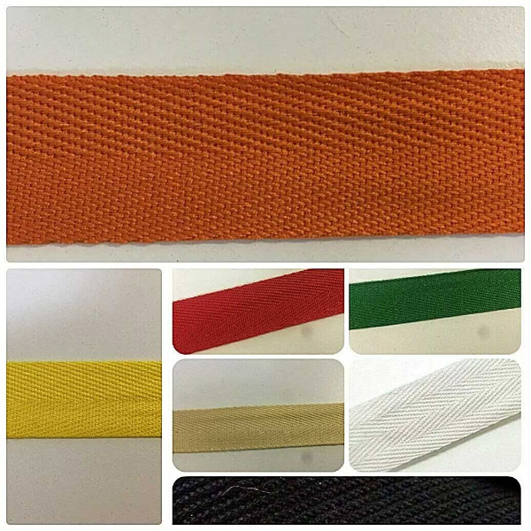 10m Herringbone Acrylic Twill Cotton Blend Binding Apron Webbing Tape Sew Strap