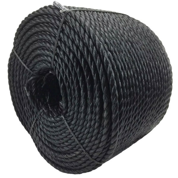 10mm Polypropylene 3 Strand Lightweight Nylon Black Rope Coil 