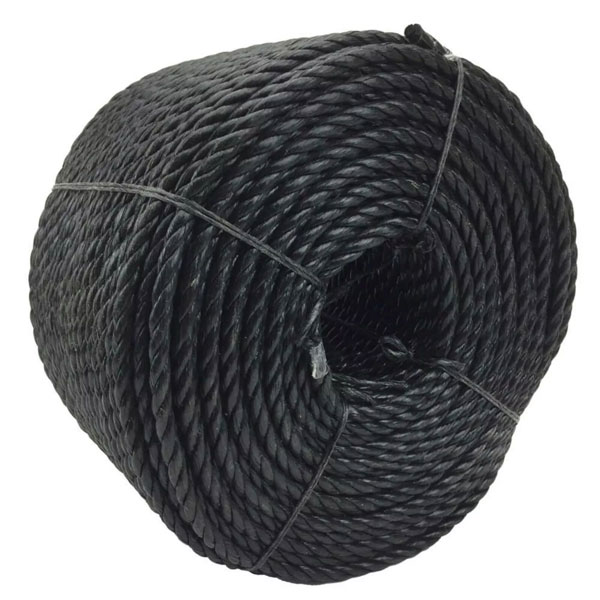 10mm Polypropylene 3 Strand Lightweight Nylon Black Rope Coil 