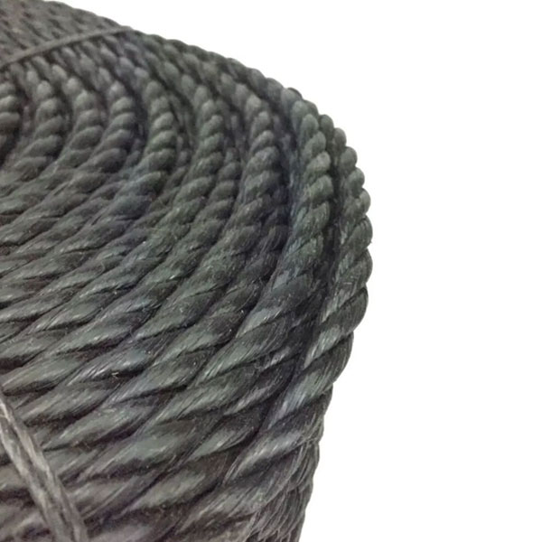 10mm Polypropylene 3 Strand Lightweight Nylon Black Rope Coil 