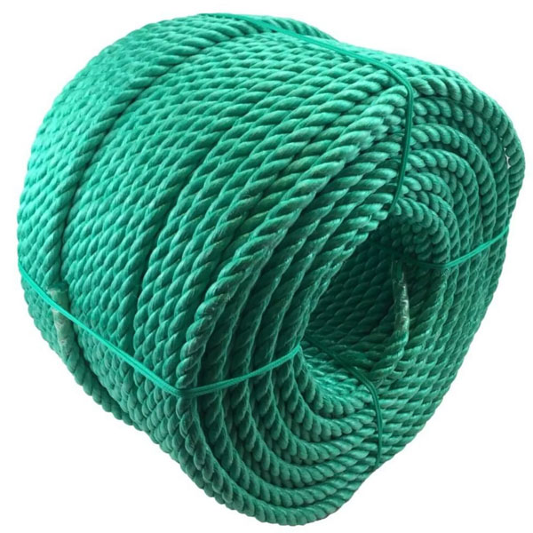 10mm Polypropylene 3 Strand Lightweight Nylon Green Rope Coil