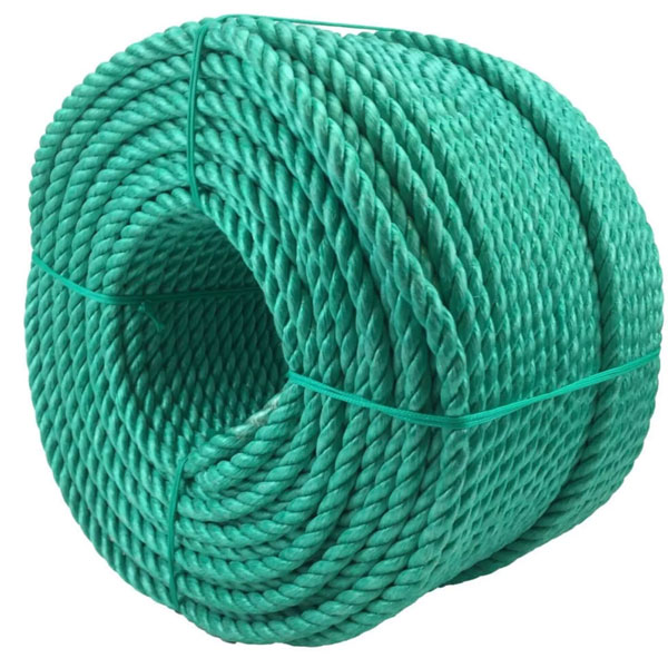 10mm Polypropylene 3 Strand Lightweight Nylon Green Rope Coil