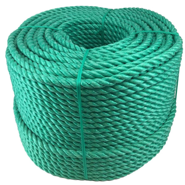 10mm Polypropylene 3 Strand Lightweight Nylon Green Rope Coil