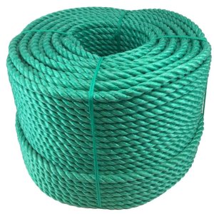 10mm Polypropylene 3 Strand Lightweight Nylon Green Rope Coil