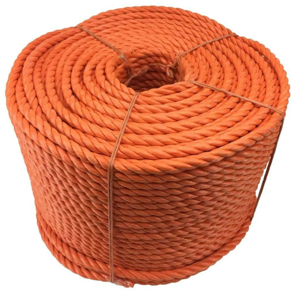 10mm Polypropylene 3 Strand Lightweight Nylon Orange Rope Coil