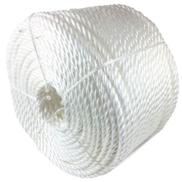 10mm Polypropylene White Coil 3 Strand Nylon Lightweight Durable Rope