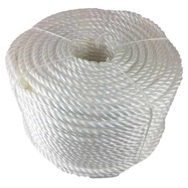 10mm Polypropylene White Coil 3 Strand Nylon Lightweight Durable Rope