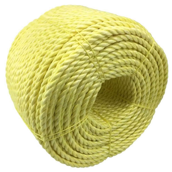 10mm Polypropylene Yellow Coil 3 Strand Nylon Lightweight Durable Rope 