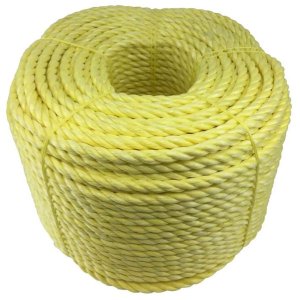 10mm Polypropylene Yellow Coil 3 Strand Nylon Lightweight Durable Rope 