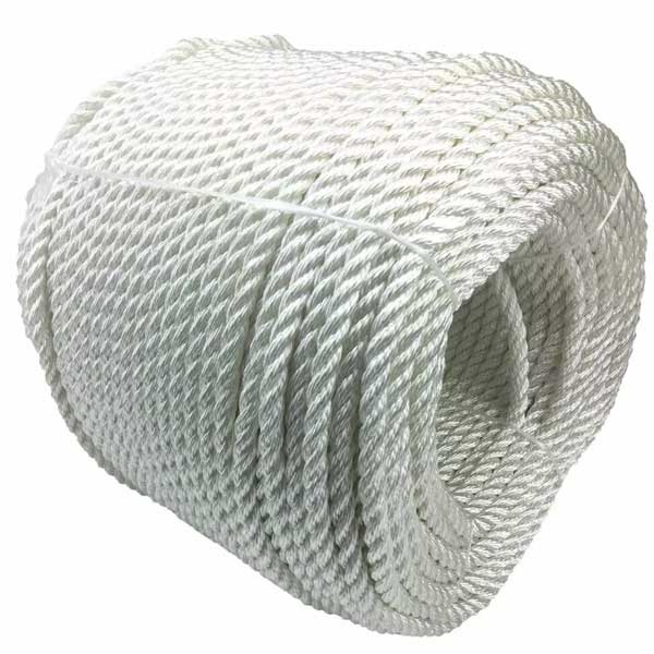 10mm White Nylon 3 Strand Rope Mooring Anchoring