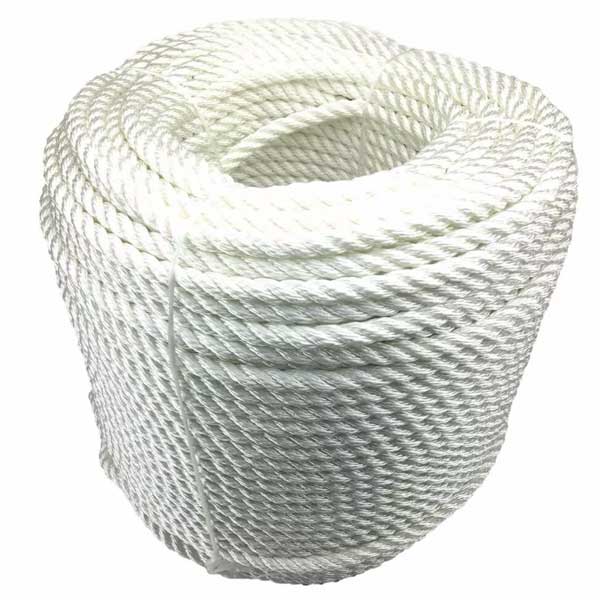 10mm White Nylon 3 Strand Rope Mooring Anchoring