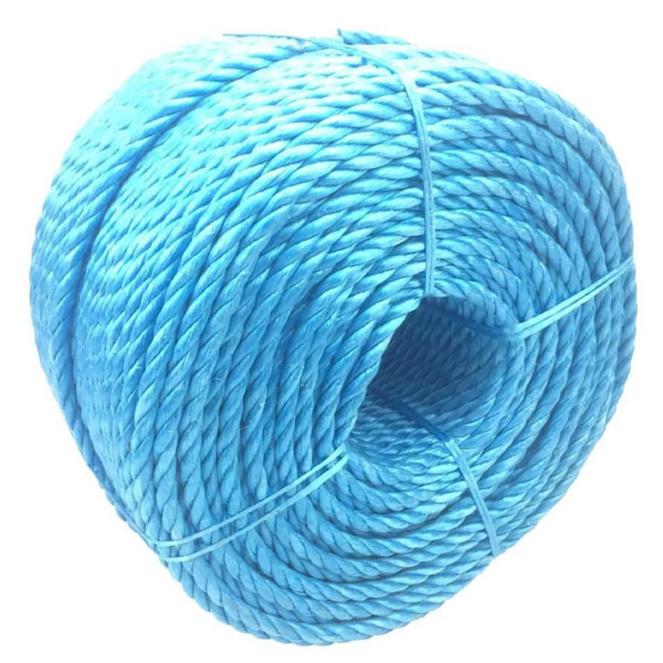 12mm Polypropylene 3 Strand Blue Nylon Lightweight Rope Coil 