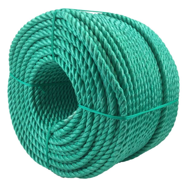 12mm Polypropylene Green Coil 3 Strand Nylon Lightweight Rope