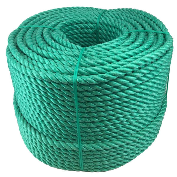 12mm Polypropylene Green Coil 3 Strand Nylon Lightweight Rope