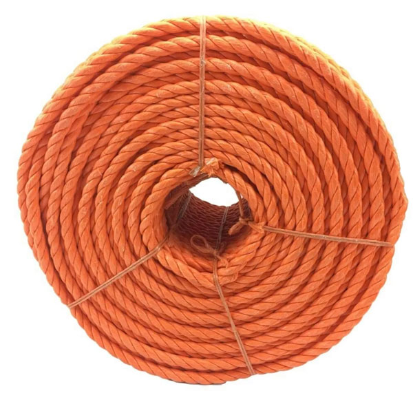 12mm Polypropylene Orange Rope Coil 3 Strand Nylon Lightweight Rope