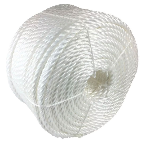 12mm Polypropylene White Coil 3 Strand Nylon Lightweight Rope