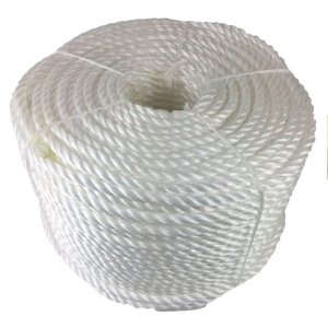 12mm Polypropylene White Coil 3 Strand Nylon Lightweight Rope