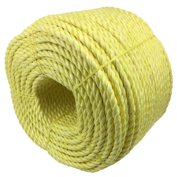 12mm Polypropylene Yellow Rope 3 Strand Nylon Lightweight Coil 