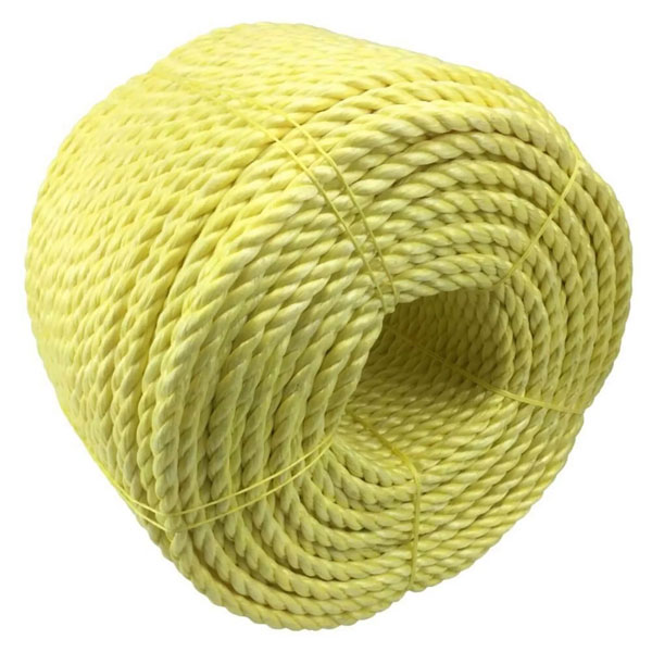 12mm Polypropylene Yellow Rope 3 Strand Nylon Lightweight Coil 