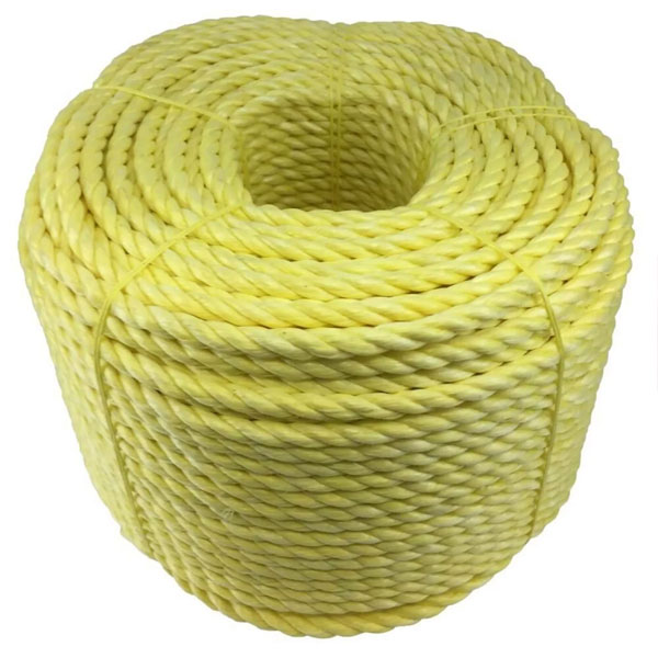 12mm Polypropylene Yellow Rope 3 Strand Nylon Lightweight Coil 