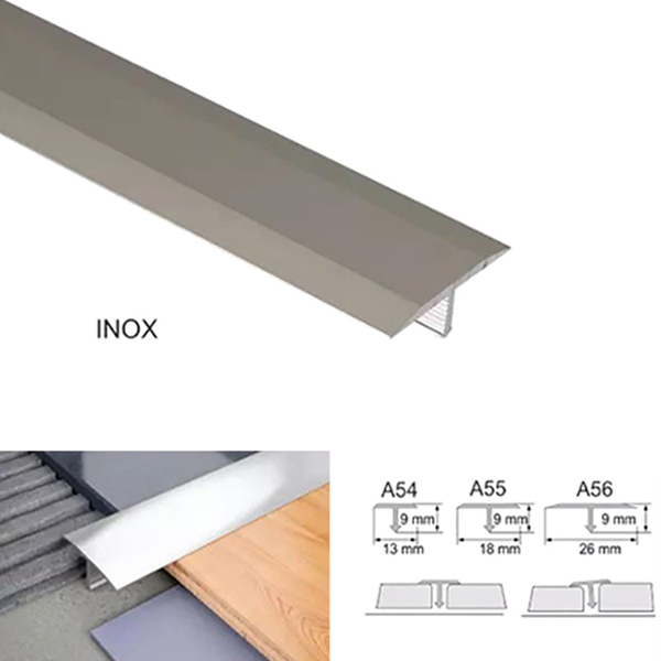 13mm Anodised Aluminium Door Threshold Trim T Bar Transition Strip For Tiles