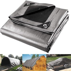 140 GSM Silver Heavy Duty Waterproof Tarpaulin Cover Ground Sheet 