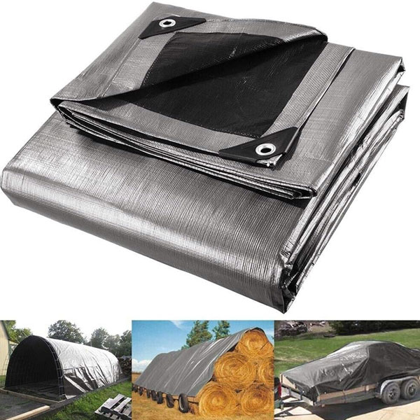 150 GSM Heavy Duty Waterproof Cover Ground Tarp Silver Sheet Tarpaulin 