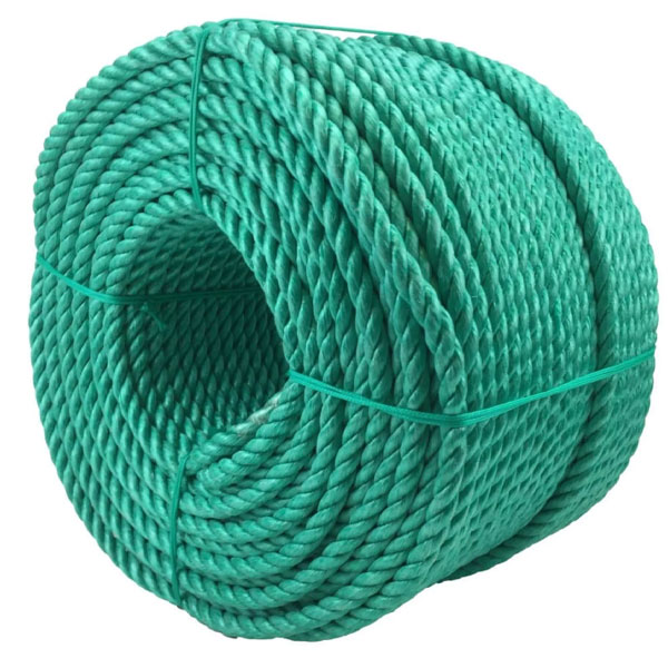 16mm Green Polypropylene 3 Strand Nylon Rope Lightweight Coil 