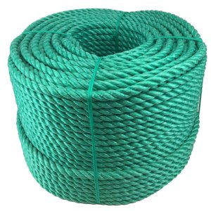 16mm Green Polypropylene 3 Strand Nylon Rope Lightweight Coil 