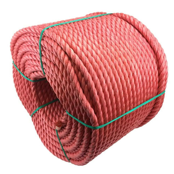 16mm Red Polypropylene 3 Strand Nylon Rope Lightweight Coil 