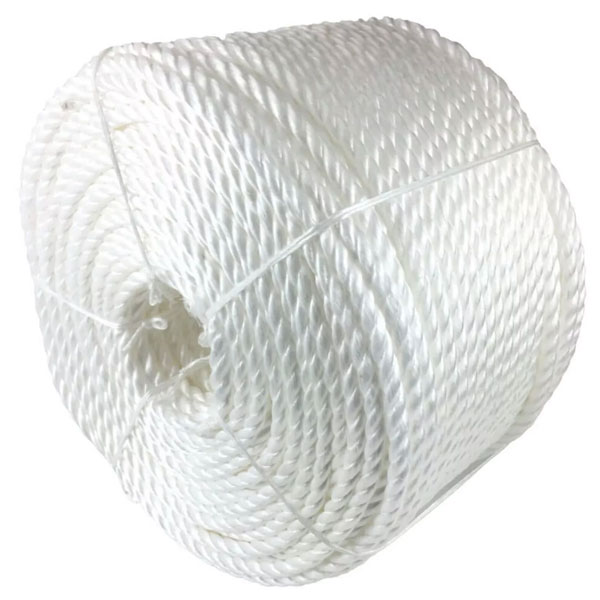 16mm White Polypropylene 3 Strand Nylon Rope Lightweight Coil