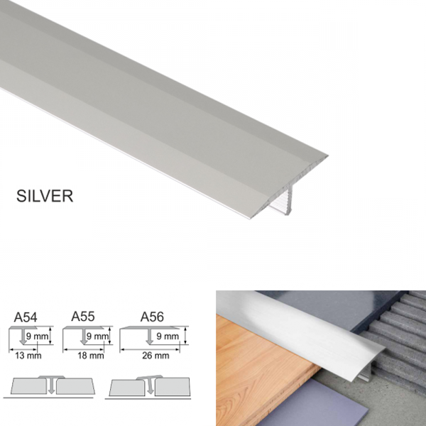 Anodised Aluminium Threshold Trim T Bar Transition Trim For Tiles