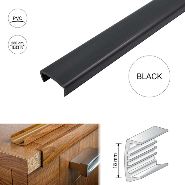 18mm PVC U Section Melamine Furniture Plastic Edge Trim